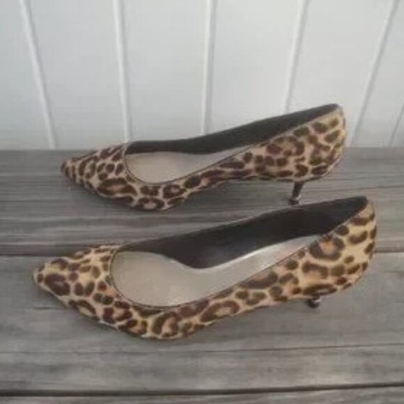 Kenneth Cole New York "Morgan" Leopard Print Kitten Heel Pumps Size 7 M - Picture 5 of 6
